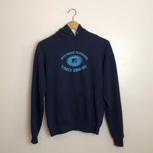 Vintage MTV Times Square NYC Hoodie Dark Blue XS